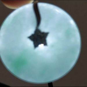 Authentic type a lucky green jade pendant